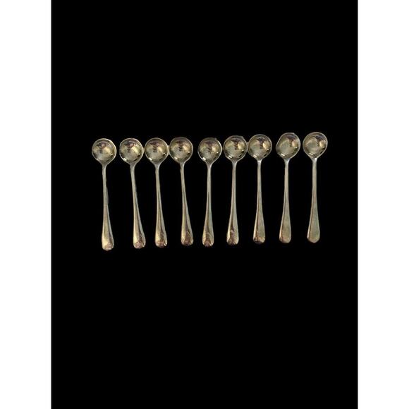 9 Elkington Monarchy Salt Spoons Silverplate 3 1/4" Antique Set England - Picture 11 of 11
